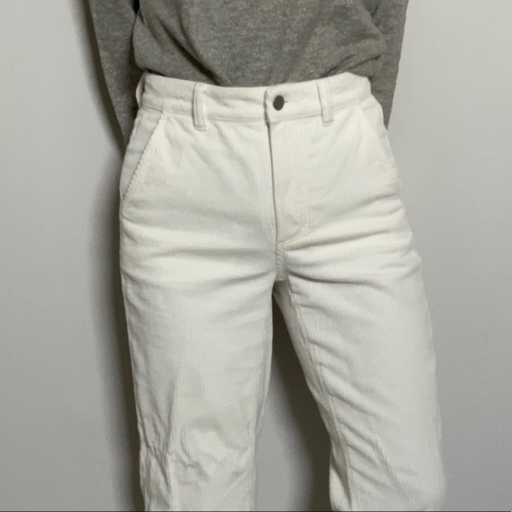 Everlane White Corduroy Straight Leg Pants - Size 2